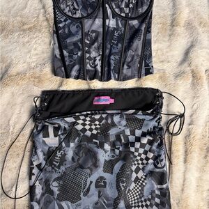 Edikted Black and Gray Patterned Set